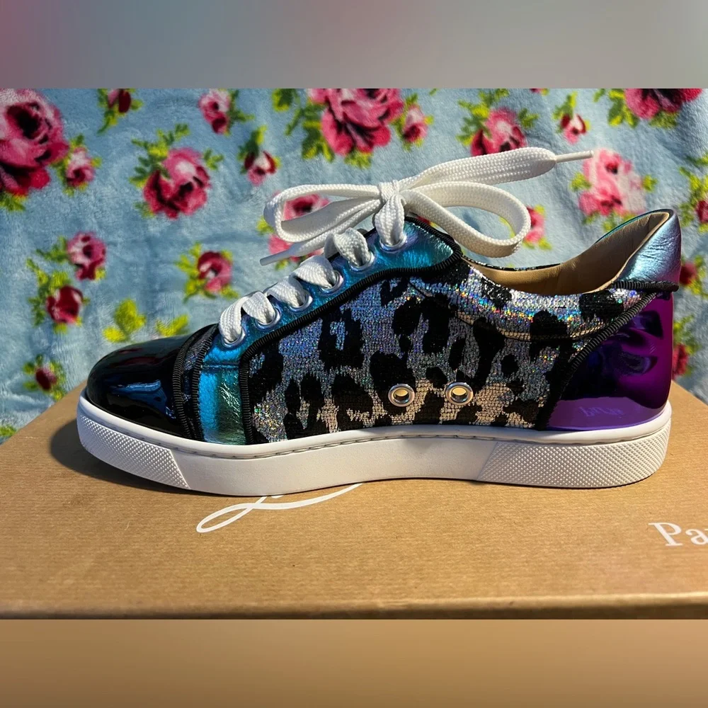 Christian Louboutin Vieira Orlato Sneaker - metallic, holographic leopard print - Picture 11 of 16